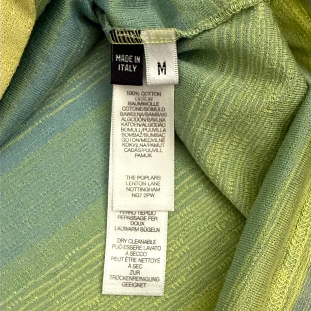 Paul Smith | V-Neck Contrast Collar Striped Cotton T-Shirt Made in Italy (M) - Picture 7 of 15